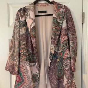 Zara Paisley Print Pink Blazer